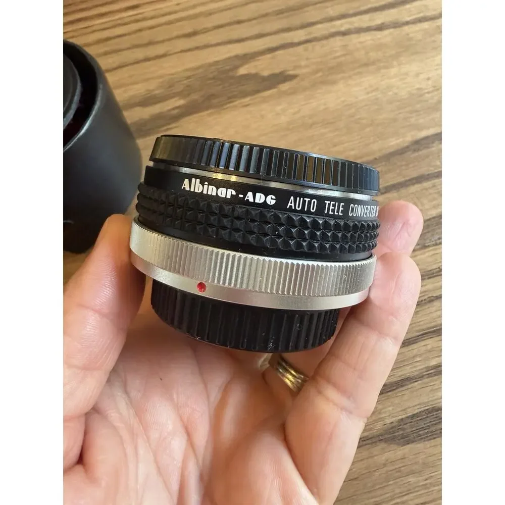 Vintage SUPER ALBINAR Auto Tele Converter 2X for Canon FD Lens Mounts Hard Case